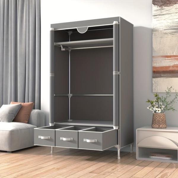 Portable Fabric Wardrobe Clothes Closet Storage Organizer for Bedroom Dorm gallery