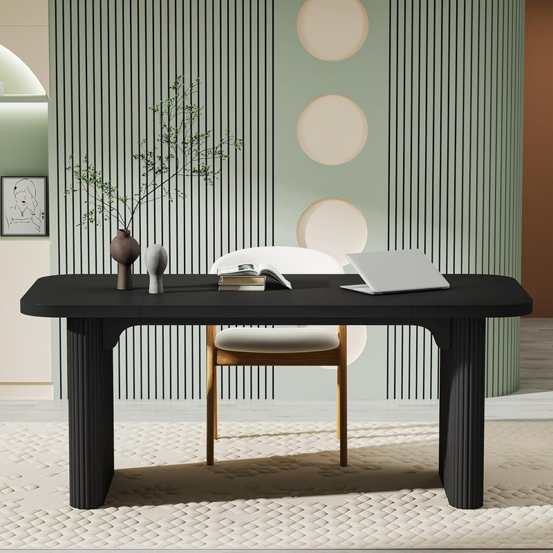 62-Inch Rectangular Executive Computer Desk, Large Modern Wood Writing Table gallery