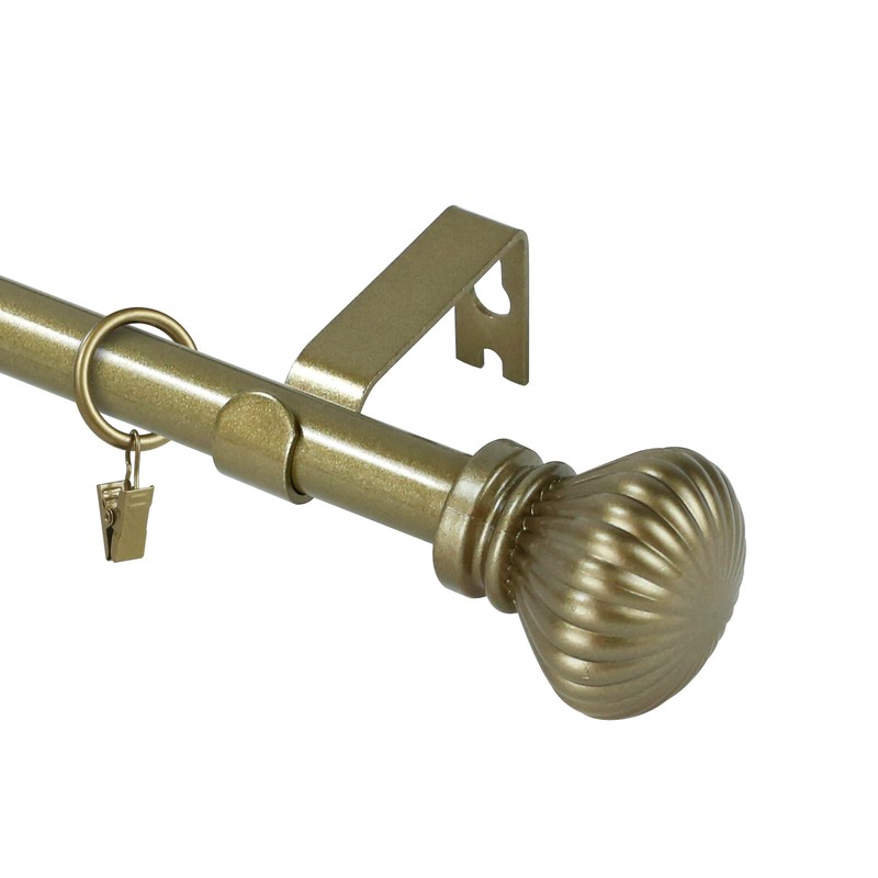 Round Urn Adjustable Single Drapery Curtain Rod Set 28"-48"/ 48"-84"/ 84"-120" gallery