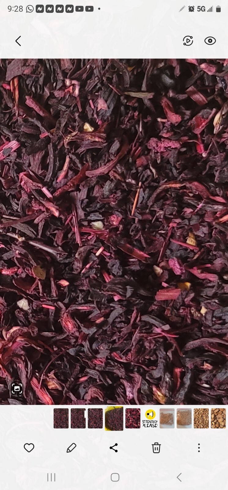 Hibiscus Flower Organic Dried Cut ~ Hibiscus Sabdariffa ~ 100% Premium gallery