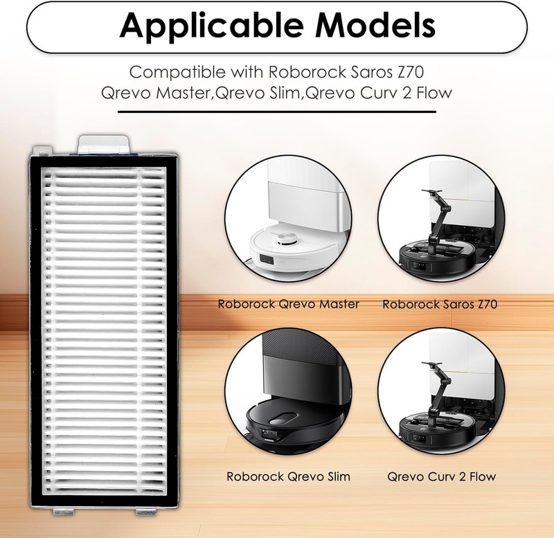 5 Pack Qrevo Master Replacement Filters Compatible with Roborock Qrevo Master gallery