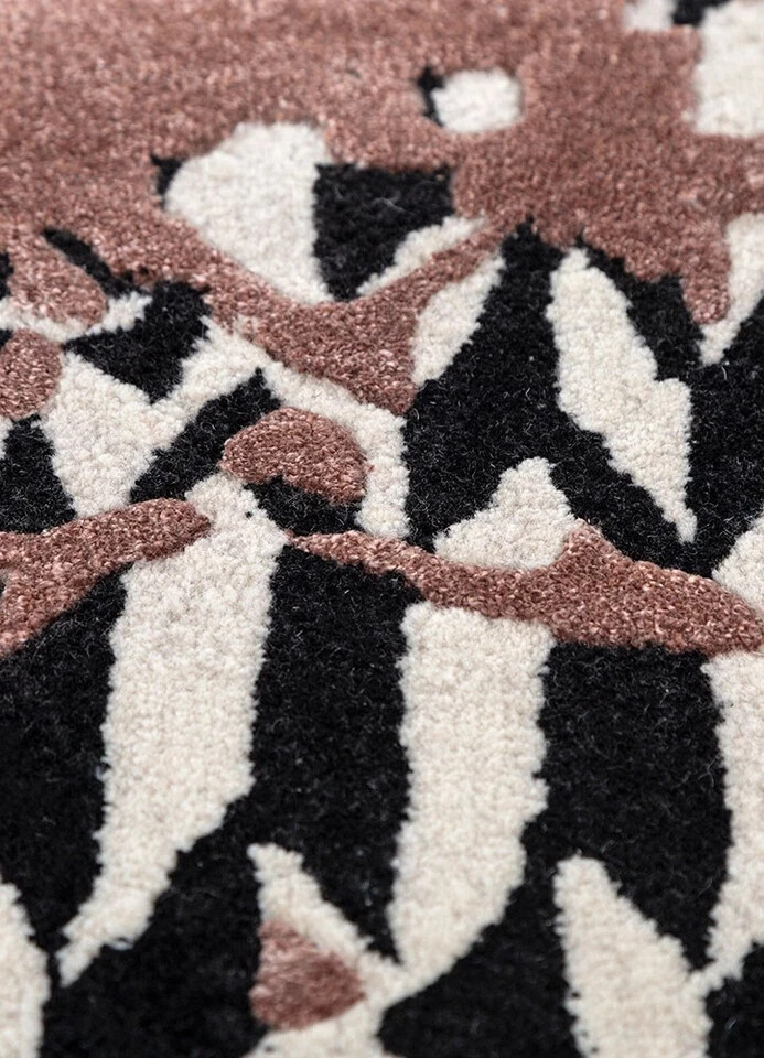 Hand Tufted Modern Burnt Black/White Premium Quality 100 % NZ Wool Area Rug gallery