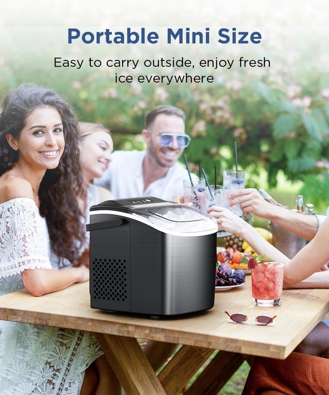 Ice Maker Countertop, Portable Ice Machine with Self-Cleaning, 26.5lbs/24Hrs, 9 gallery