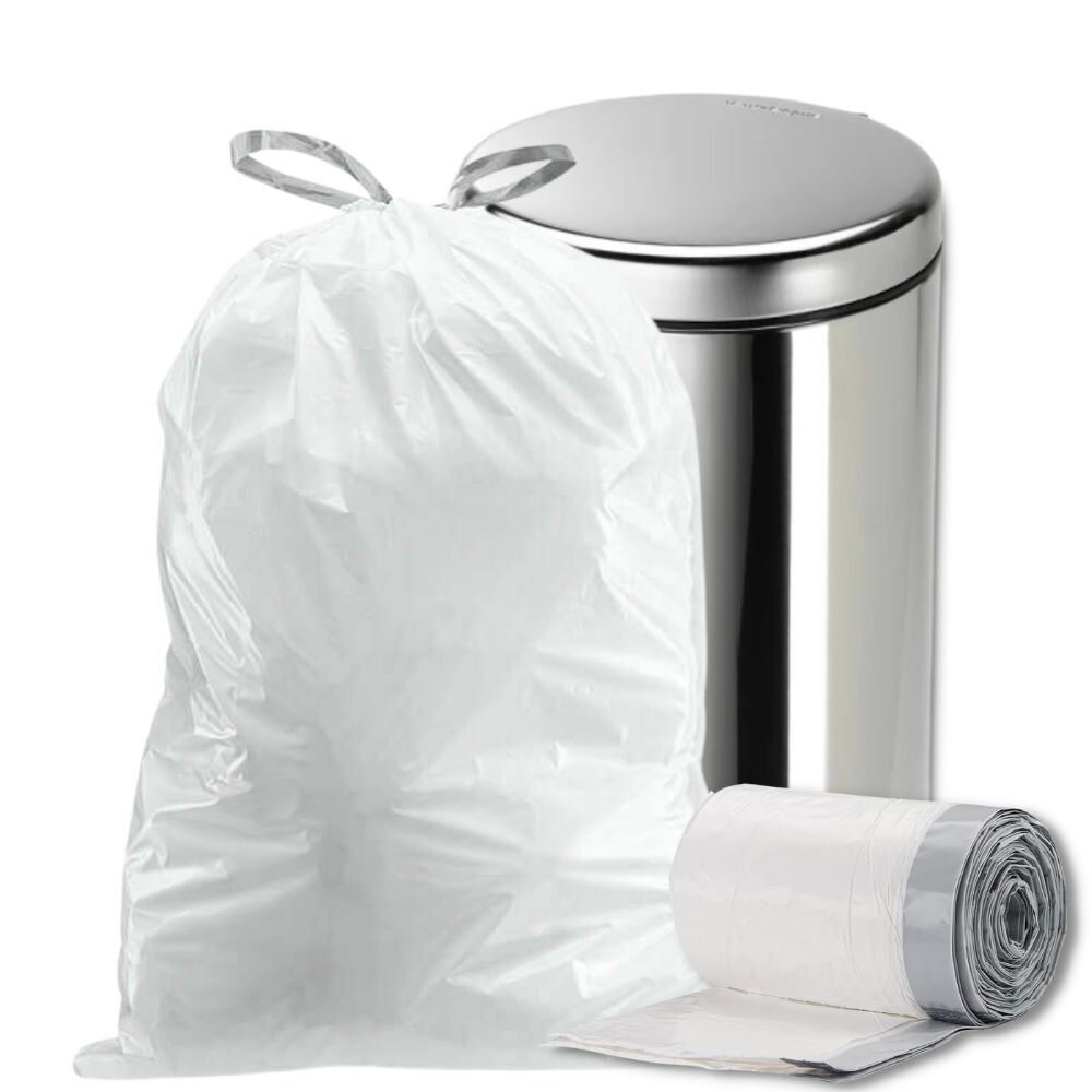 Plasticplace 8 Gallon White Trash Bags, 0.7 Mil, 200 Case gallery
