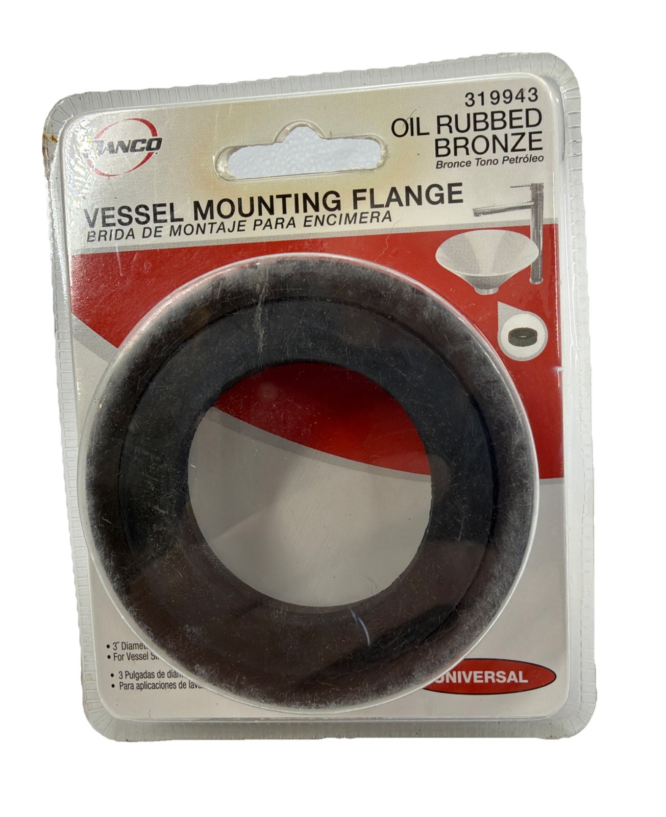 319943 DANCO VESSEL MOUNTING FLANGE OIL RUBBED BRONZE UNIVERSAL 3" VESSEL SINKS gallery