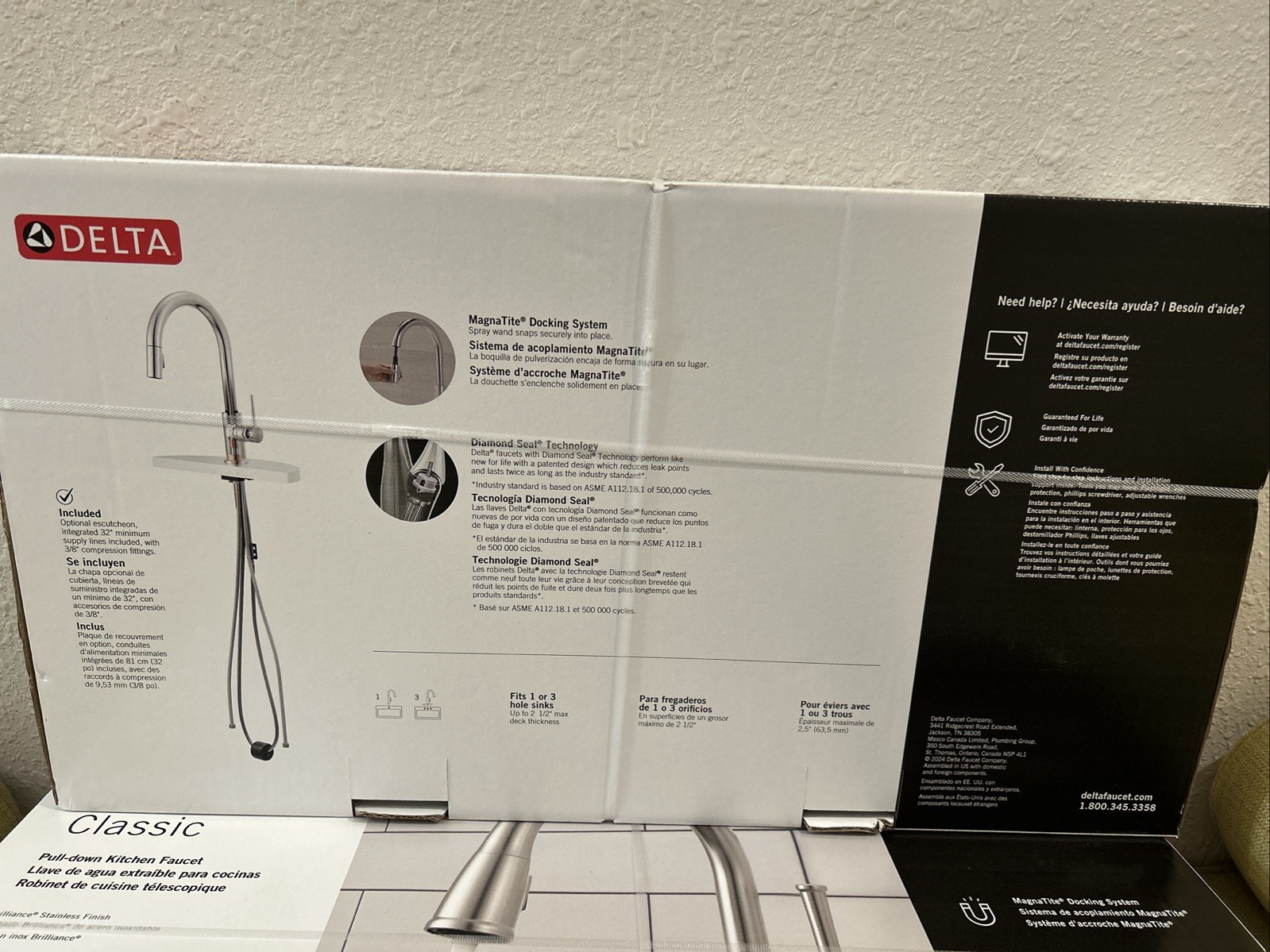 NEW! Delta 19810-SS DST Classic 1 Handle PullDown Kitchen Faucet Stainless steel gallery