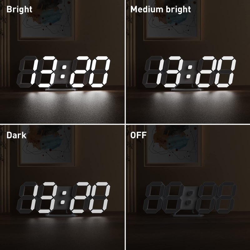 EDUP HOME 3D LED Digital Wall Clock/Desk Alarm Clock with Remote Control for ... gallery