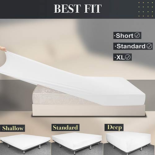 Soft Stretch Full Size Fitted Sheet Only Jersey Knit 4-Way Stretchy Snug Fit No gallery