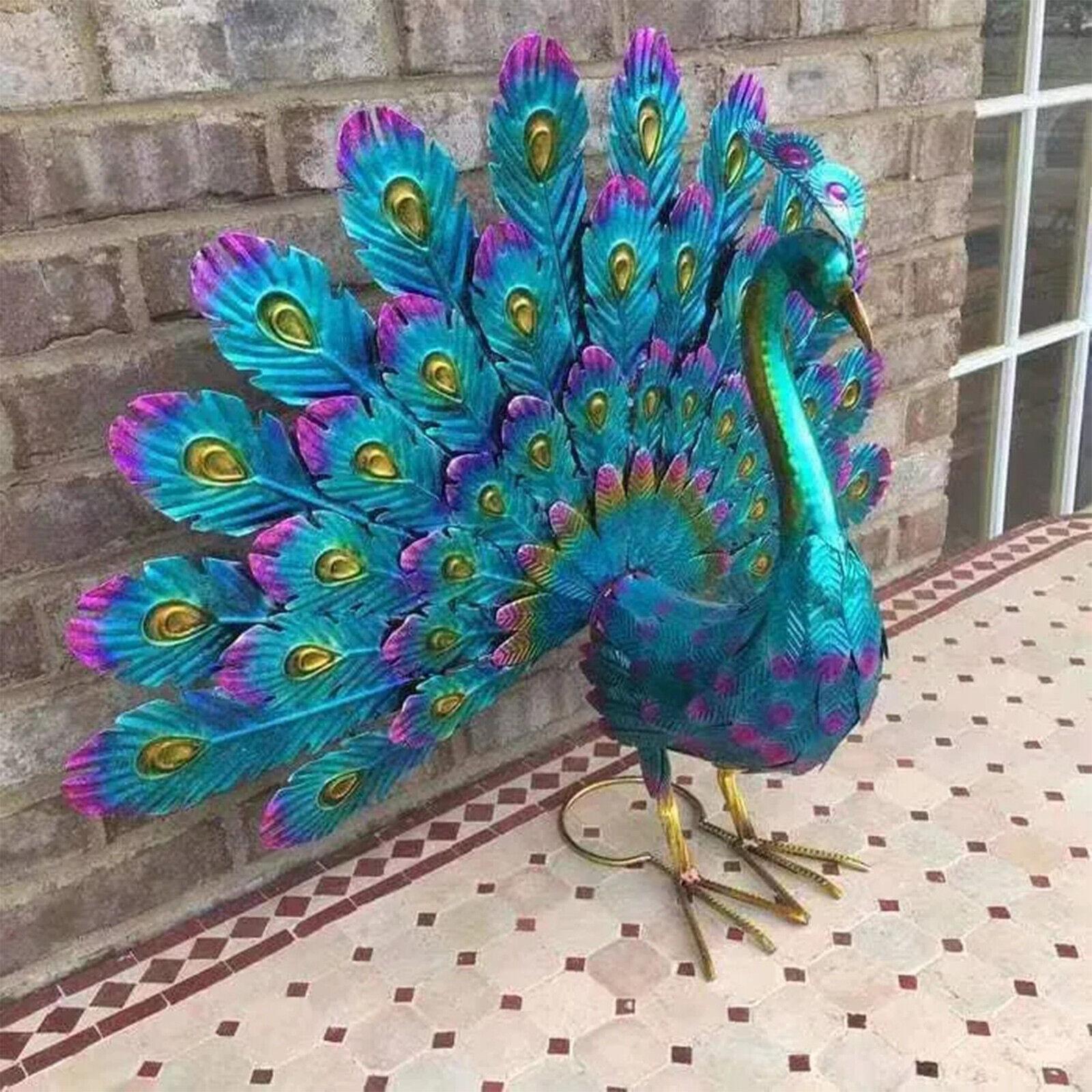 Peacock Statue Garden Decor Metal Peacock Yard Art Lawn Decor Outdoor`sculpture. gallery