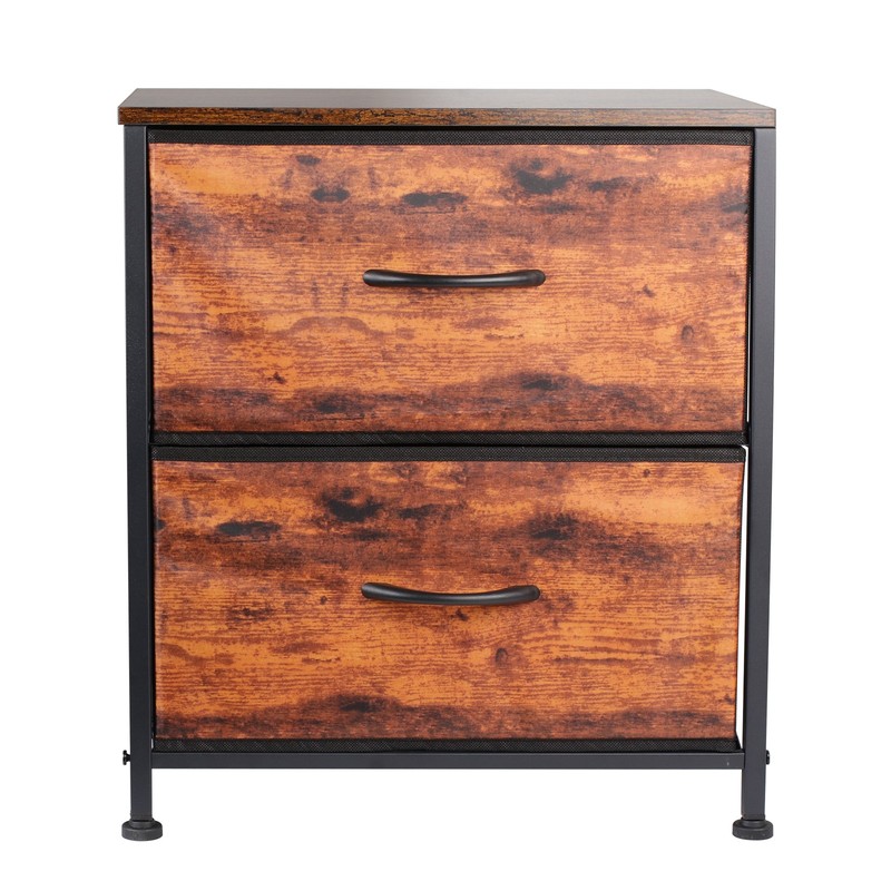 Nightstand End Table Side Table with 2 Fabric Drawers Bedside Table Bedroom New gallery