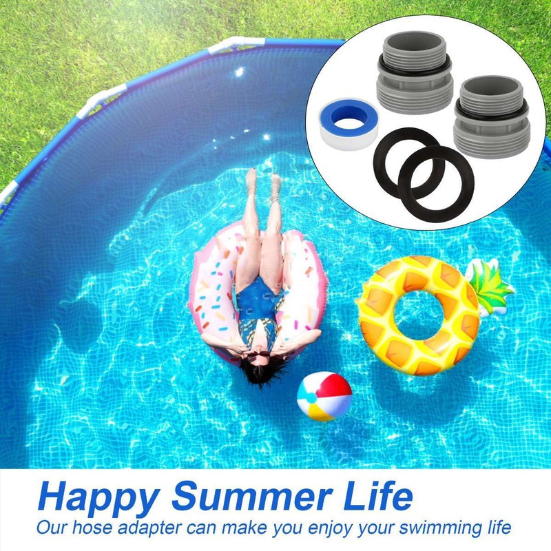 2X Adapter Conversion Kit For Intex Pools Connect 40MM Hose to 11/2 Inch Outlet gallery