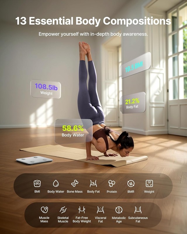Digital Bathroom Scale for BMI Highly Accurate Smart Bluetooth Scale LCD Display gallery