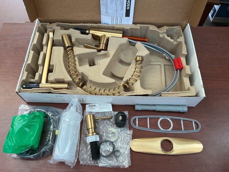 BRAND NEW Moen 87807BG Edwyn Spring Pulldown Kitchen Faucet Brushed Gold B188 gallery