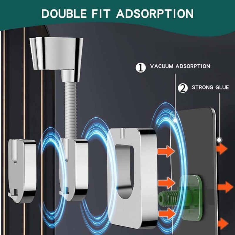 Shower Head Holder Wall Mount, 360° Adjustable Handheld, No-Drill Strong Adhesiv gallery