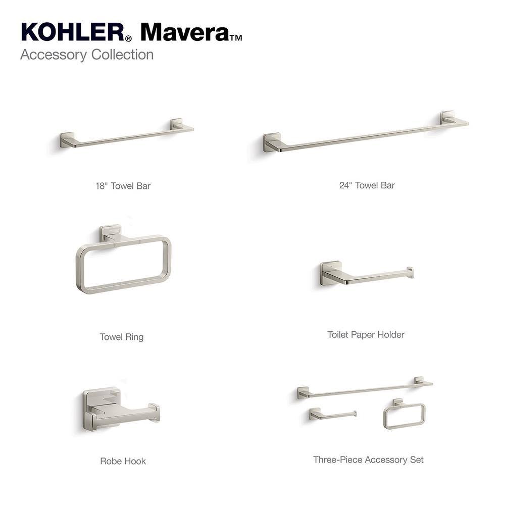 KOHLER Mavera 18 in. Wall Mounted Towel Bar in Vibrant Polished Nickel R35737-SN gallery