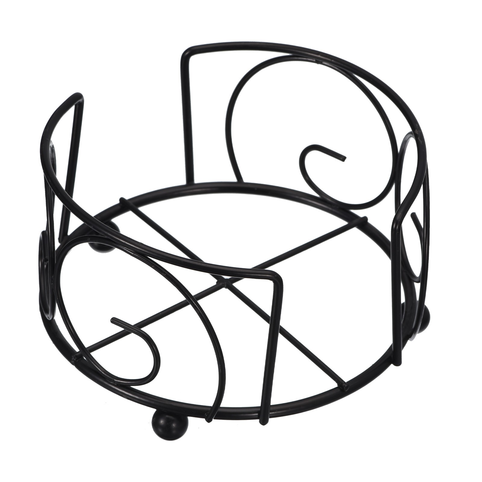 Coaster Holder, 1pcs 4.25" - Metal for Round Coasters, Holds 6 Coasters (Black) gallery