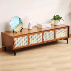 Modern Wood TV Stand Entertainment Unit Center Media Console Storage Shelves