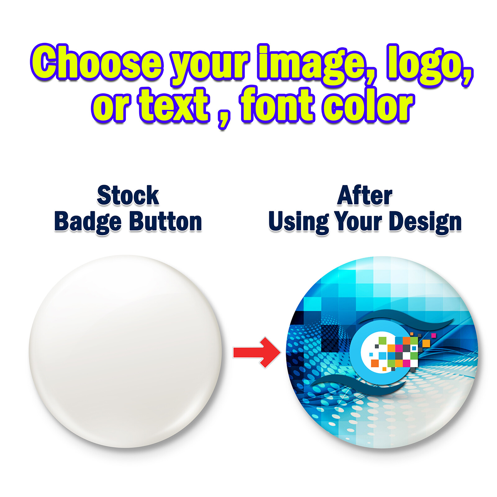 CUSTOM BADGE BUTTON PINS - Birthdays/Hens Night/Sports - 5 Pc (32mm/1.25inch) gallery
