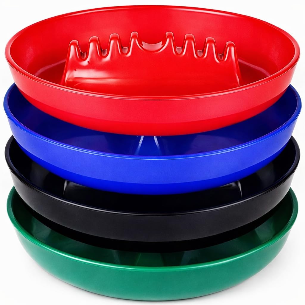 Escest Ash Tray For Cigarettes & Cigar (Pack of 4) 7" Colored 7 inches, Red gallery