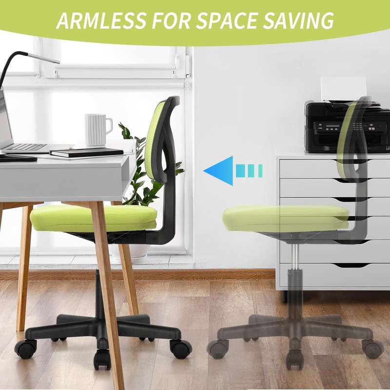 Ergonomic Low Back Computer Chair Adjustable Rolling Swivel Task Chair Green gallery