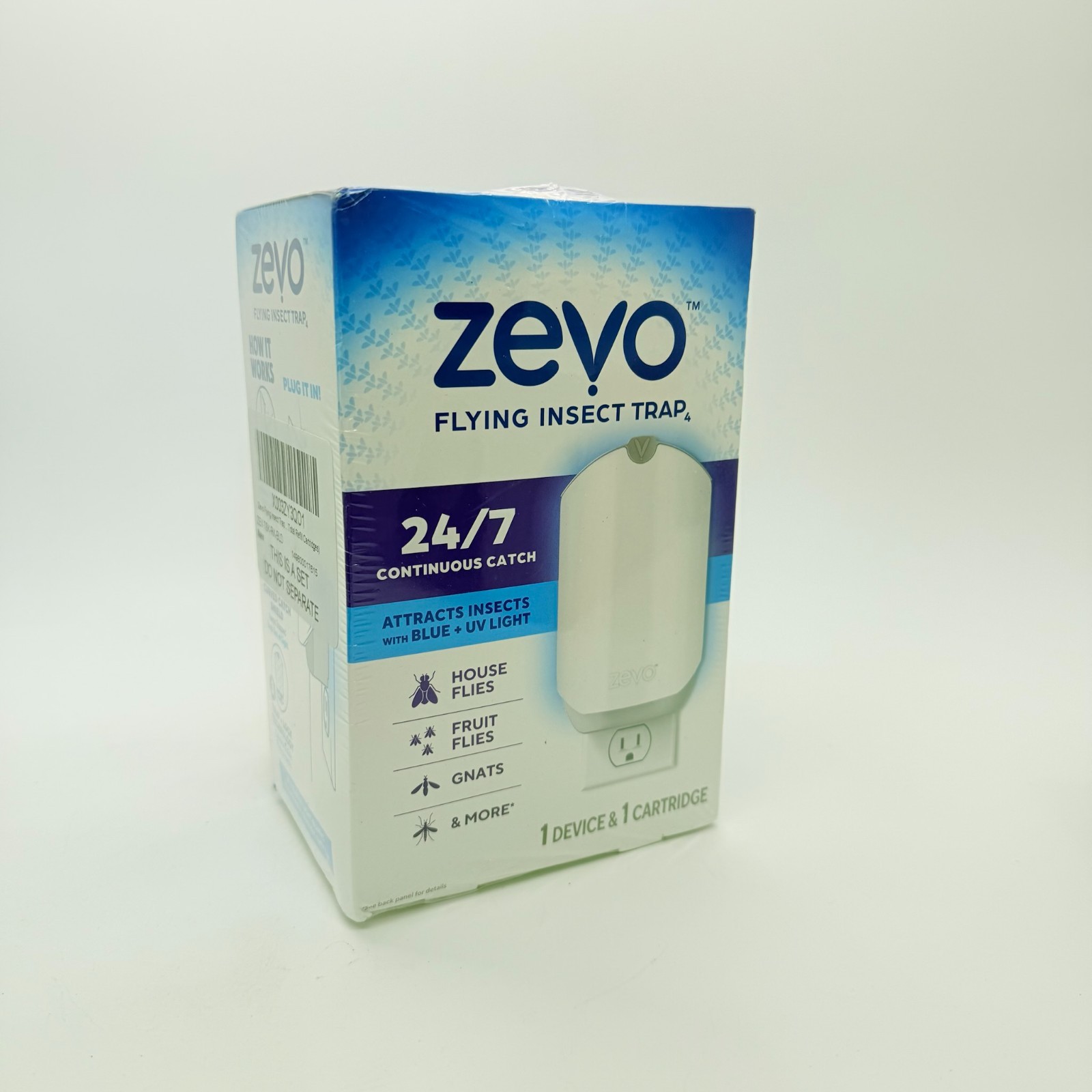 Zevo Indoor Flying Insect Trap Starter Kit plus 2 Refill Cartridges New Sealed gallery