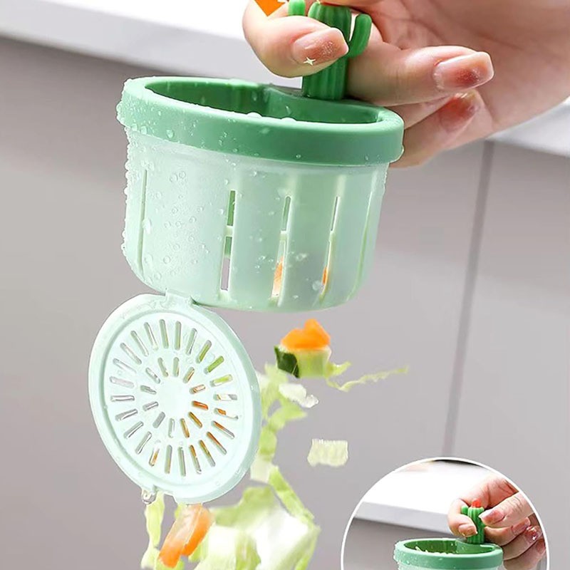 Cactus Kitchen Sink Drain Strainer Filter Self-Cleaning Automatic Dumping Basket gallery