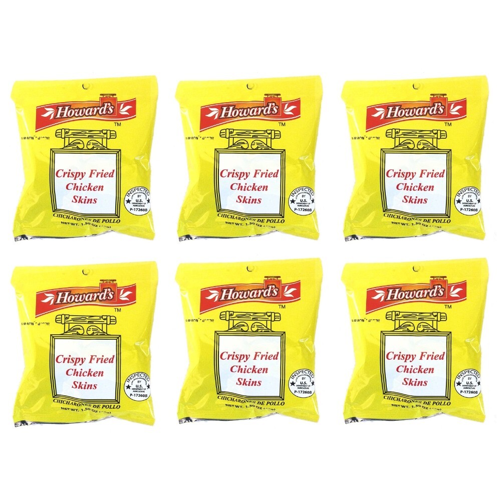 Howards Crispy Fried Chicken Skins - Chicharrones de Pollo, 1.5oz, Pack of 6 gallery