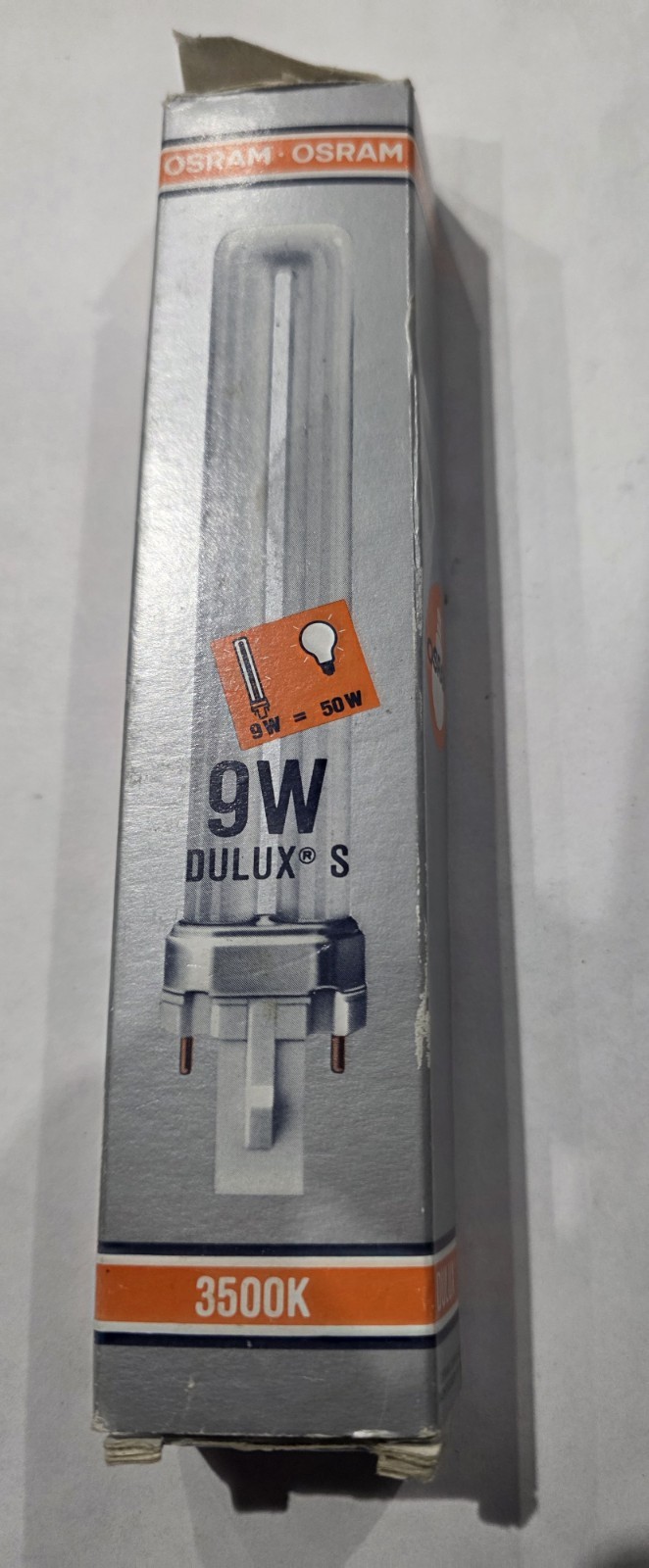 OSRAM Delux S 9W Lamp Light Bulb 3500K Base GX23 Made in USA NOS gallery