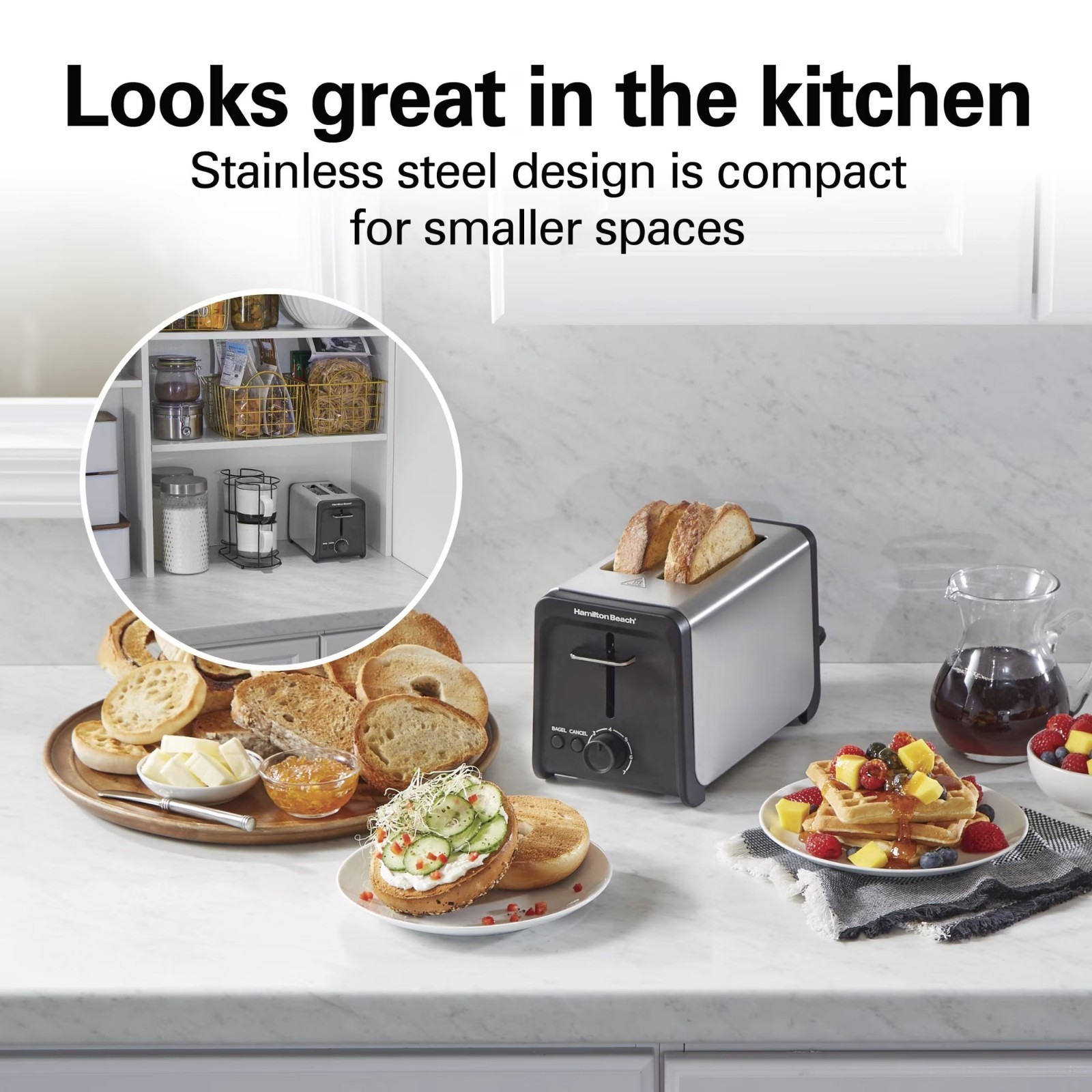 Hamilton Beach 2 Slice Toaster Wide Slots Bagel Function Stainless Steel Kitchen gallery