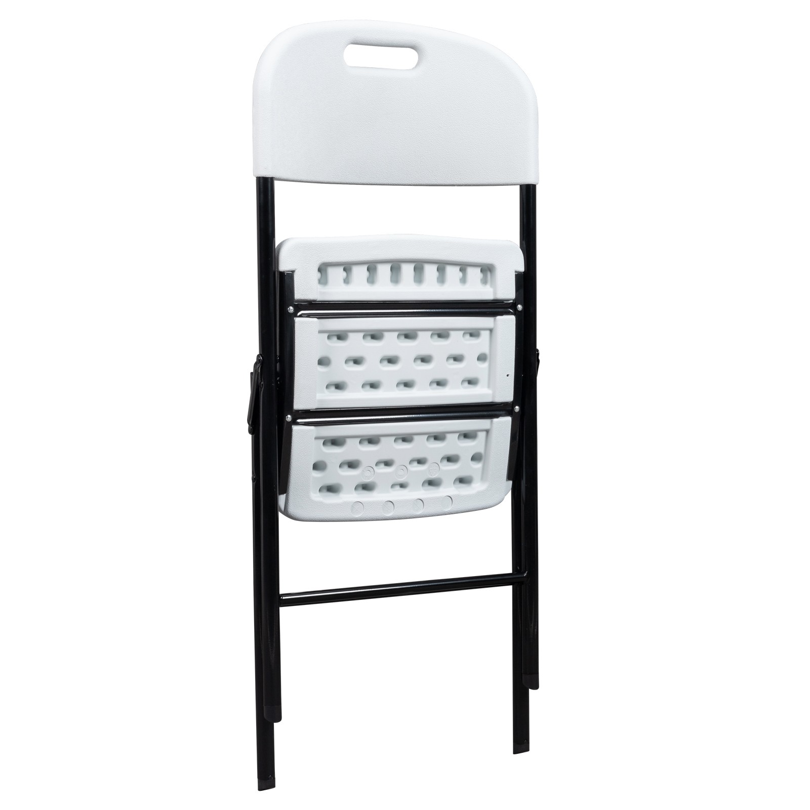 4-20PC Outdoor Plastic Folding Chair Commercial Contoured Steel Frame Seat White gallery