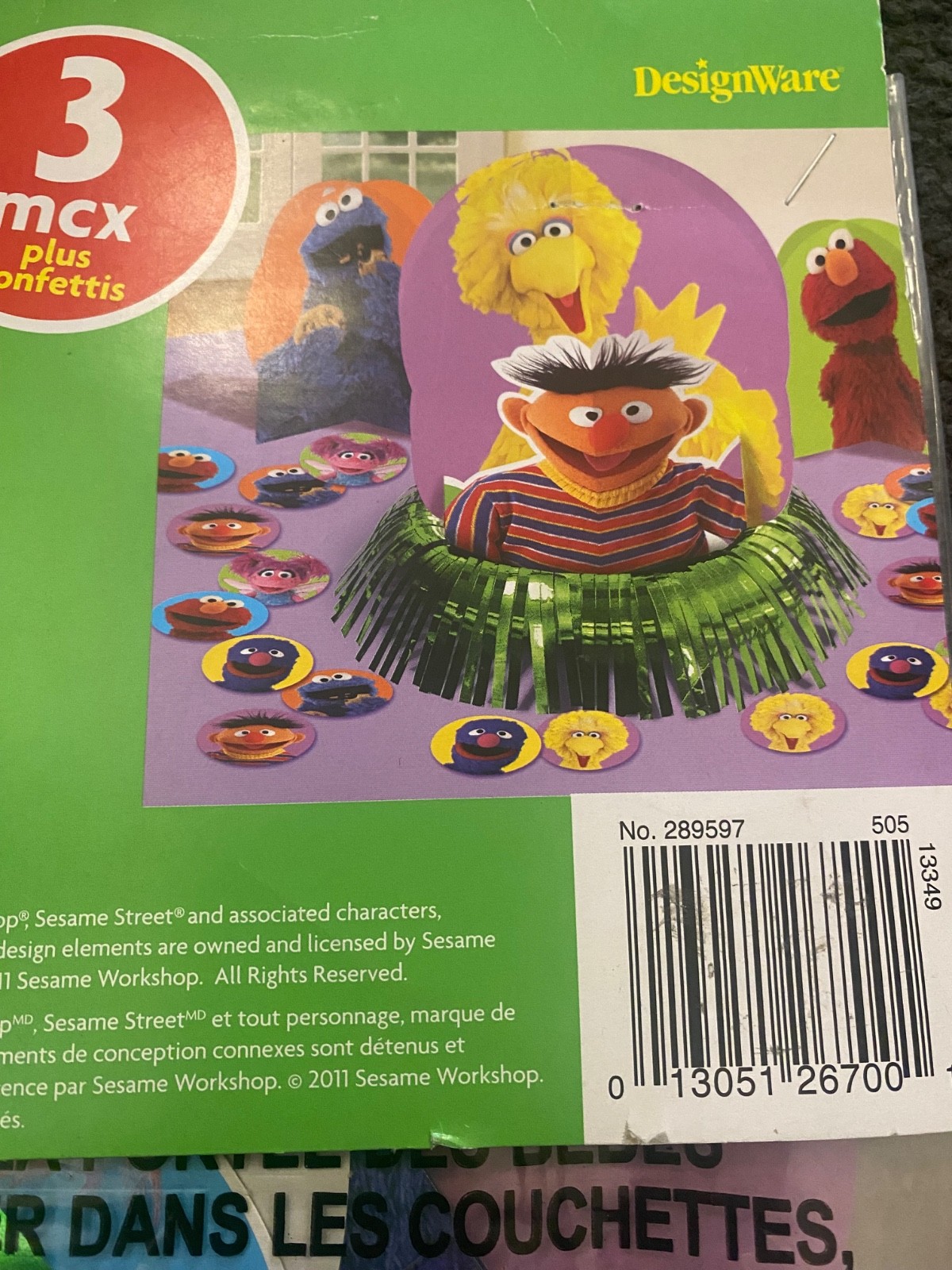 Sesame Street 3 piece Table Decorating Kit Elmo Grover Big Bird Party gallery