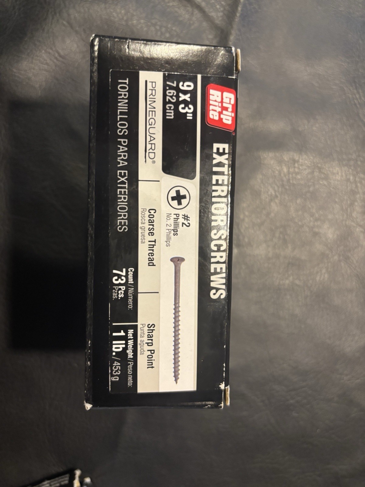 Grip-Rite PrimeGuard #9 x 3 in Phillips Drive Exterior Screws, 73 Pack gallery