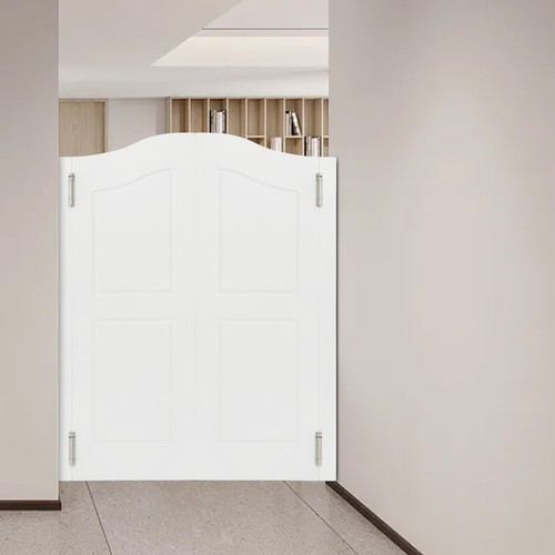 Solid Wood Partition Double Door for Shop Entrance 91*107cm/36*42in White gallery