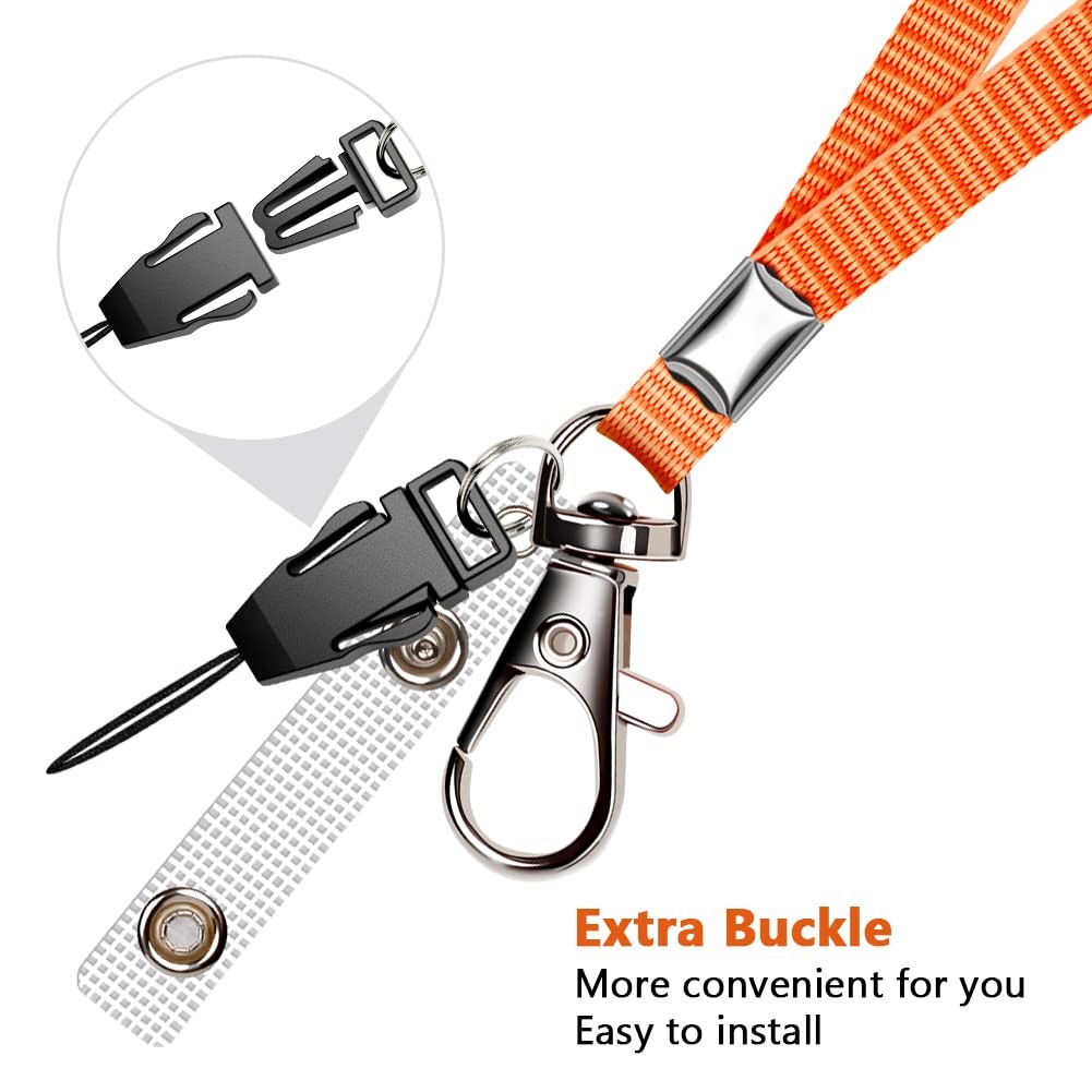 3 Pack Neck Lanyard with ID Badge Holder, Office Strap 3 Pack, Orange gallery