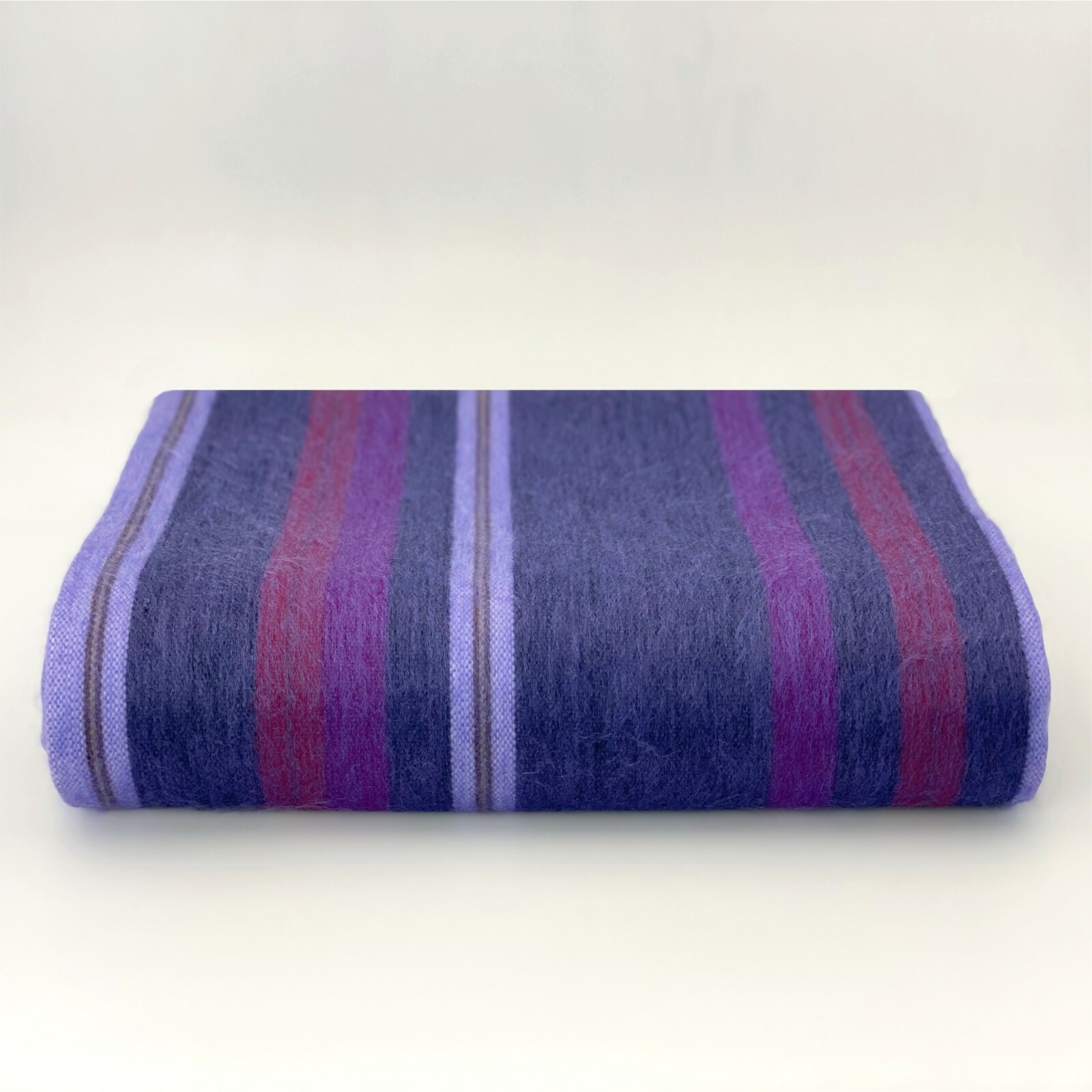Soft and Warm Violet Purple Striped ALPACA Wool Blanket Queen Bed Sofa Throw gallery