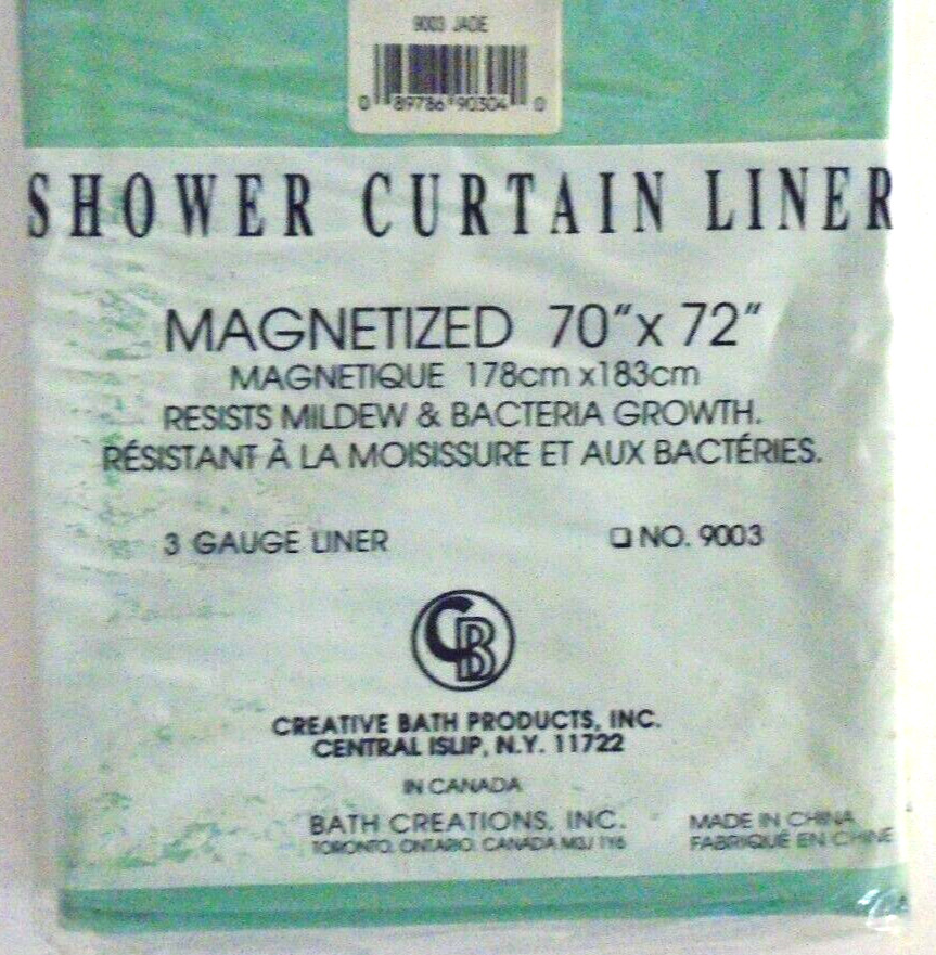 Shower Curtain Liner Magnetized 70″x72″ Jade Green 3 Gauge Resists Mildew #9003 gallery