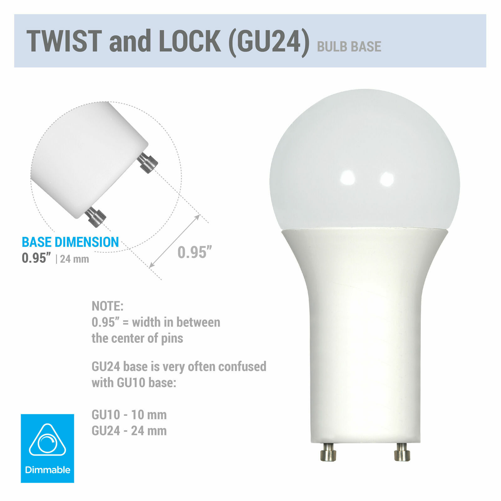 9.8W =60W Dimmable A19 LED 35K Neutral White Frosted Twist Lock GU24 Base Bulb gallery