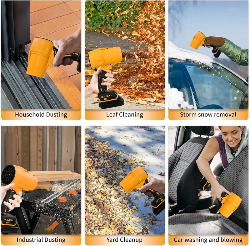 Electric Cordless Leaf Blower Powerful Handheld Blower Fast Charger 2x Batteries gallery