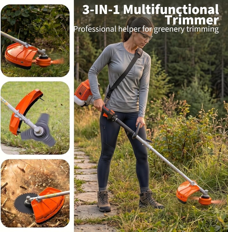 43cc/52cc Gasoline String Trimmer 2-Stroke 3 in 1 Brush Cutter Weed Eater Wacker gallery