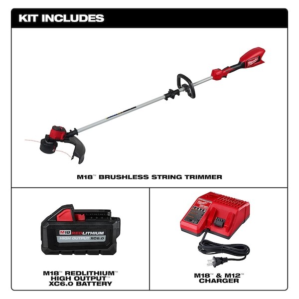 Milwaukee Tool 2828-21E String Trimmer Kit, Cordless, 18V Dc gallery