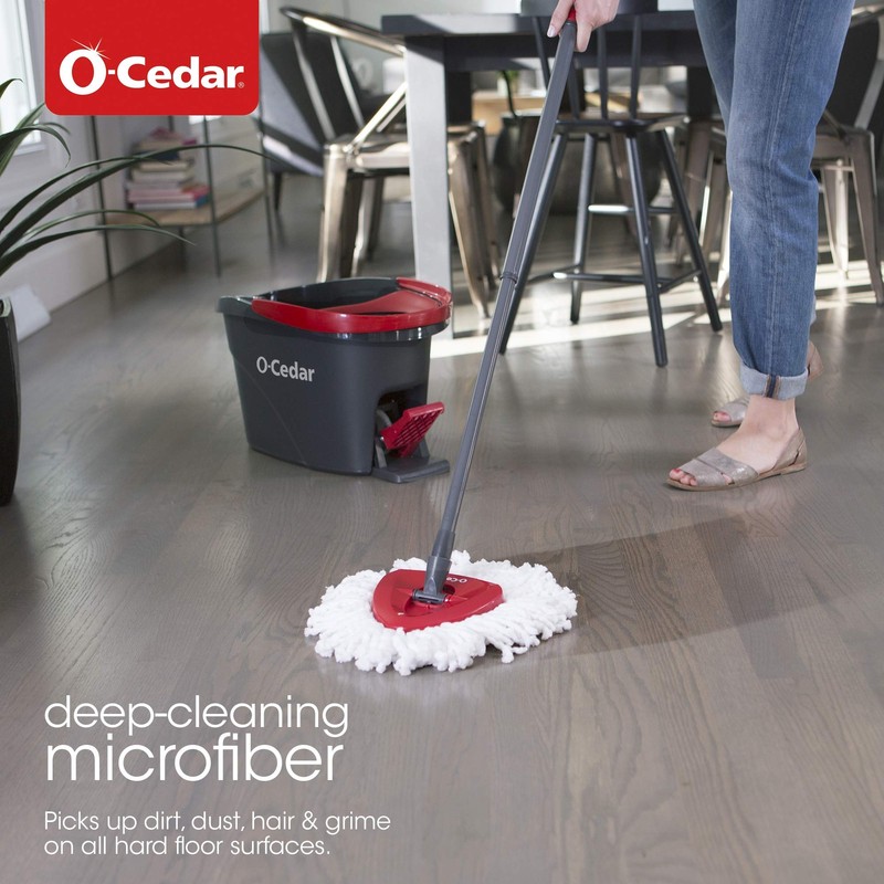 O-Cedar Easywring Microfiber Spin Mop & Bucket Floor Cleaning System with 3 Extr gallery