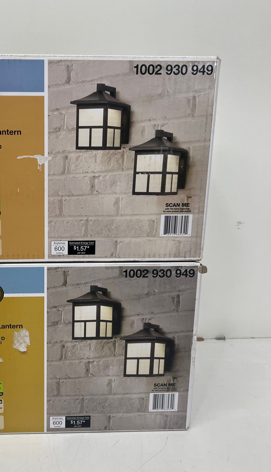 Hampton Bay Black Outdoor Integrated LED Wall Mount Lantern (4-Pack) New gallery