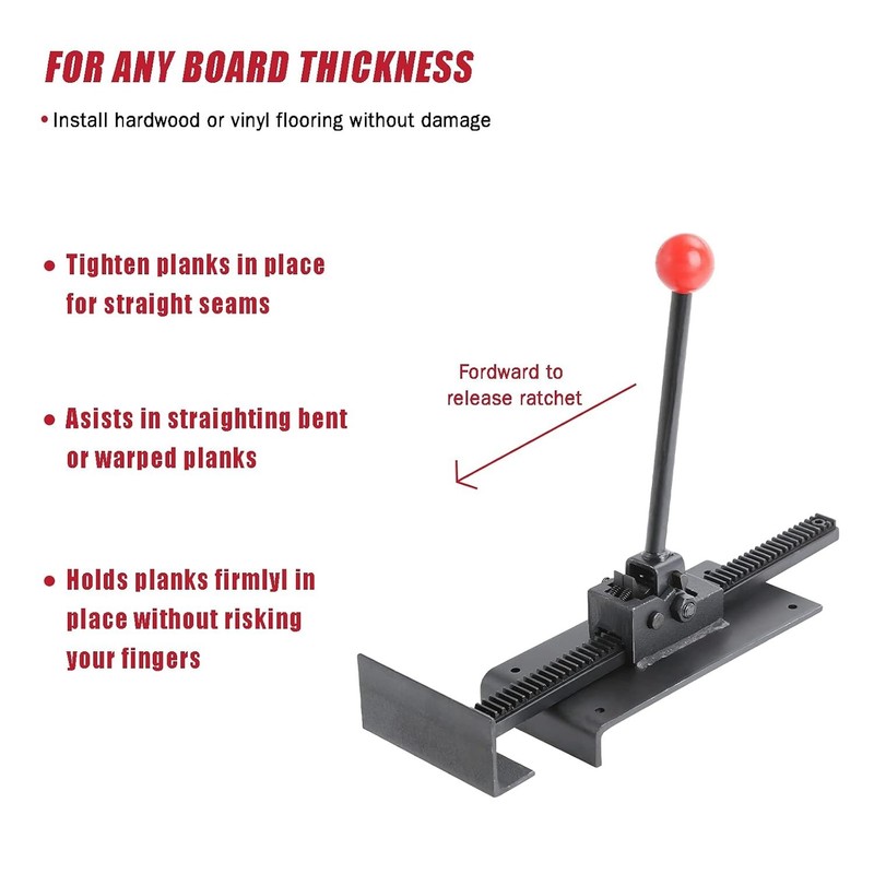 Durable Hardwood Flooring Jack Tool with Easy Ratchet Mechanism for Tight Spaces gallery