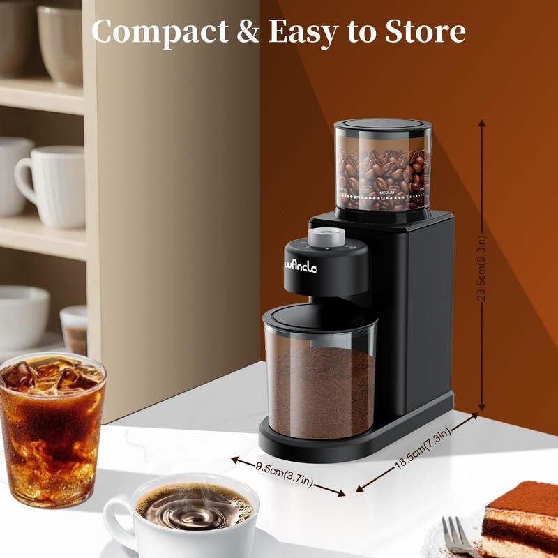 Conical Burr Coffee Grinder Electric - 200W Compact Automatic Coffee Bean Grinde gallery