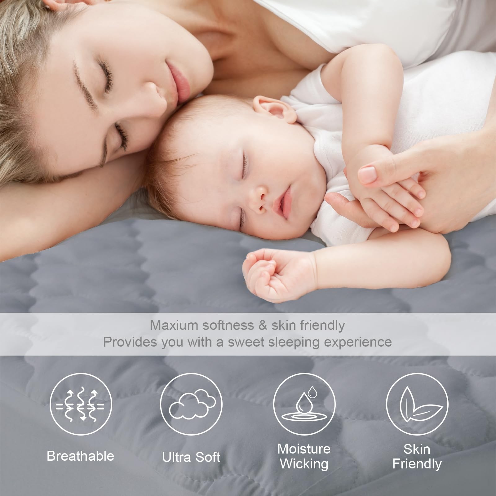 Twin Extra Long (XL) Mattress Protector Pad Waterproof Quilted, Breathable & ... gallery