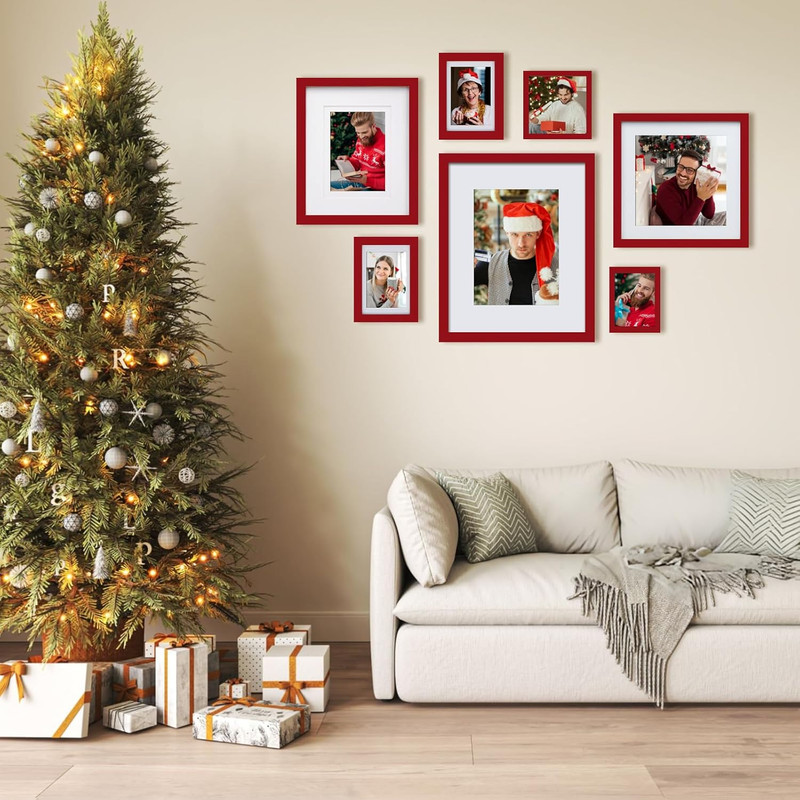 5x7 Picture Frames 4 Pack Covered by Plexiglass for Picture 4x6 with Mat or 5x7 gallery