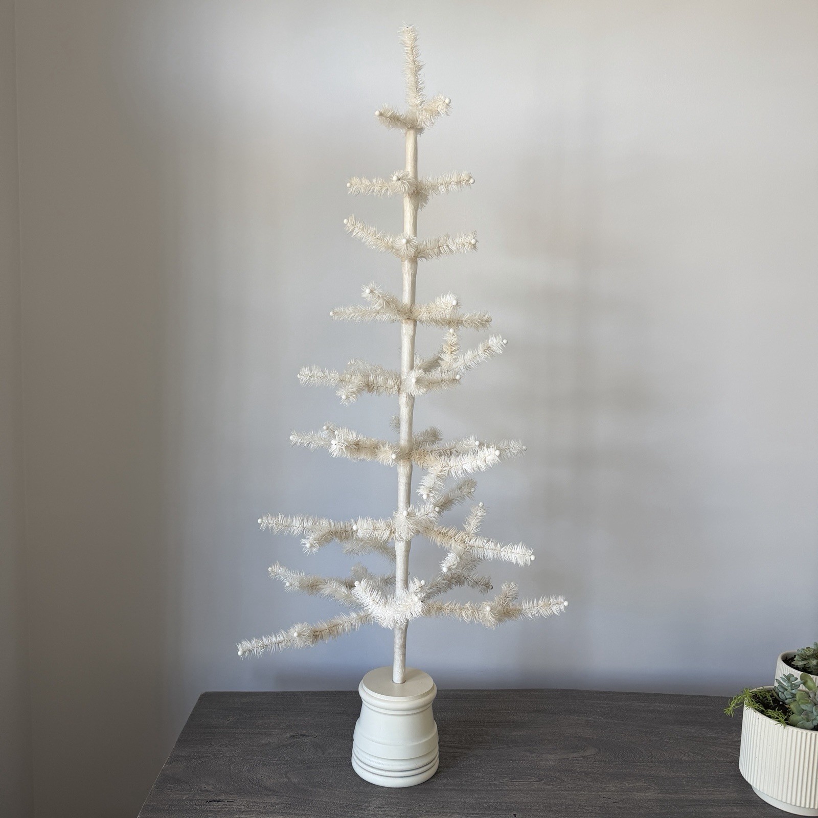 White Feather Tree 36” Sandy Elliott’s Christmas Bazaar Vintage Cottage Core gallery