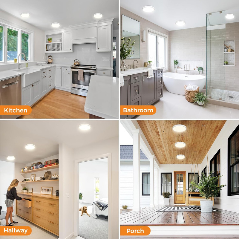 Flush Mount Ceiling Light Fixtures - 3000K-4000K-6500K & 100W Equivalent Flat Le gallery