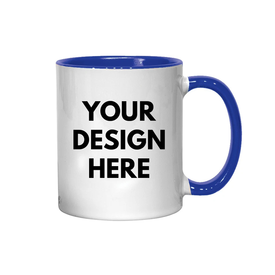 Print Cup Gift Image Text Photo Ceramic Royal Blue Mugs gallery