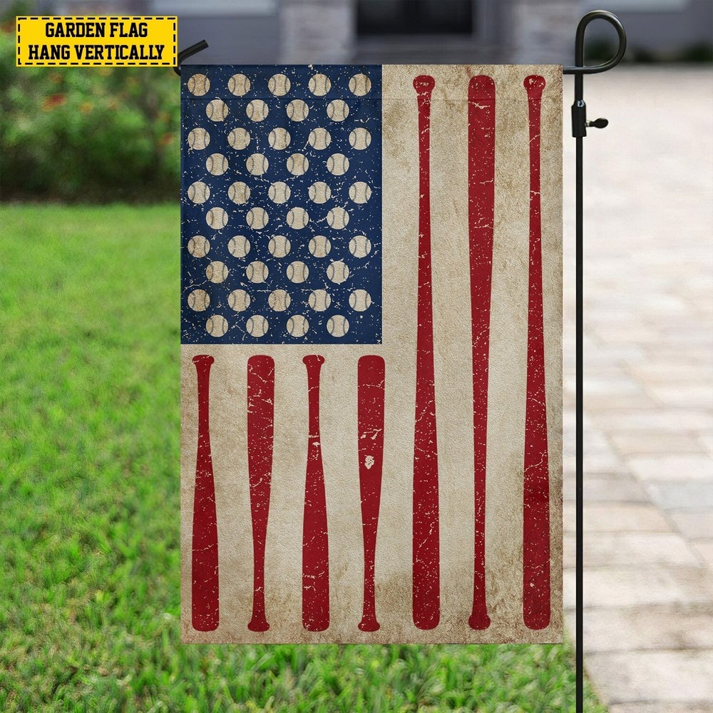 Happy 4th July Baseball Double-sided Flag Independence Day Garden Flag